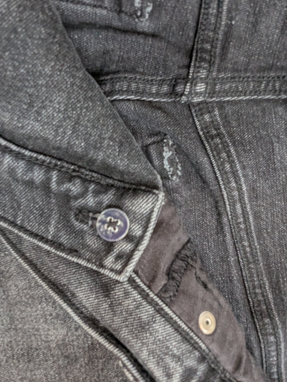 Abercrombie & Fitch 90s Slim Straight Jeans Criss Cross 33 / 16 Long Black - Picture 9 of 15